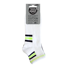 Комплект 2 бр дамски чорапи Agiva Happy Foottopia, Спортни, Къс конч, Бели, Черни, 35-38 размер