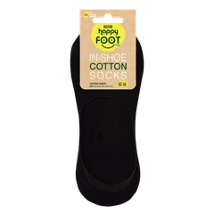 Дамски терлици за маратонки Agiva Happy Foottopia, In shoe, Памук, Черен, 35-38 размер