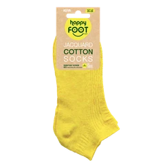 Къси чорапи Agiva Happy Foottopia, От жакард памук, Жълт, 35-38 размер