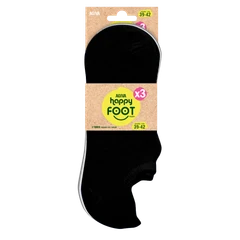 Комплект дамски чорапи с къс конч Agiva Happy Foottopia, Памук, Бели, Черни, Сиви, 3бр, 39-42