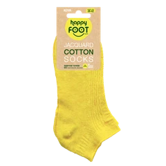 Къси чорапи Agiva Happy Foottopia, От жакард памук, Жълт, 39-42 размер