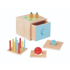 Монтесори игра образователнa дървена играчка: Куб 4 в 1