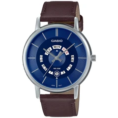 Мъжки часовник Casio MTP-B135L-2A,кожена каишка