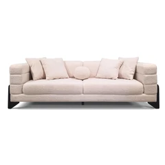 Триместен диван Бумеранг, цвят Крем