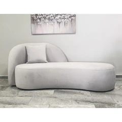 Лежанка Бабил, Сив, Кадифе, 150х80