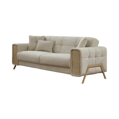 Двуместен диван Гуйдо, Сив, Кадифе, 185х95х85см