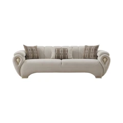 Двуместен диван Дамла, Сив, Кадифе, 185х95х85см