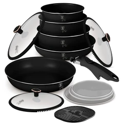 Съдове за готвене  Berlinger Haus BH8419 13 части  Black Rose