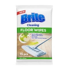 Почистващи мокри кърпи за под Brite, Apple, 15 бр.