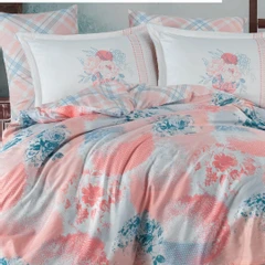 Луксозен спален комплект  HB  Cecilia   Salmon 100% cotton , Satin