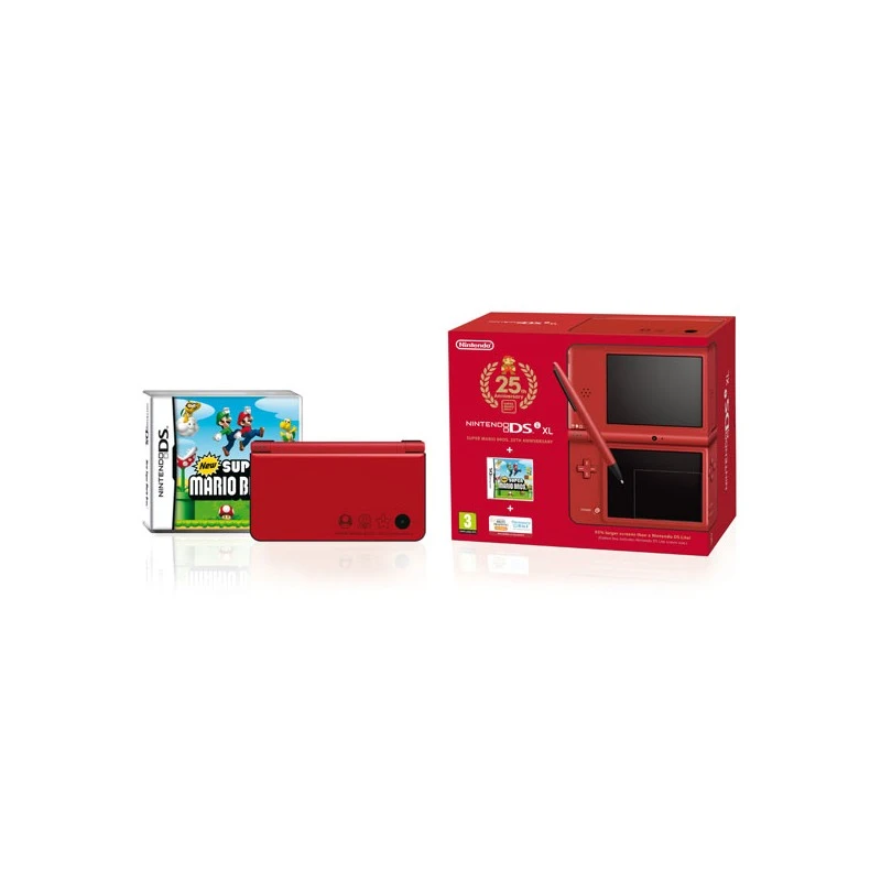NINTENDO DSI XL RED & SUPER MARIO BROS