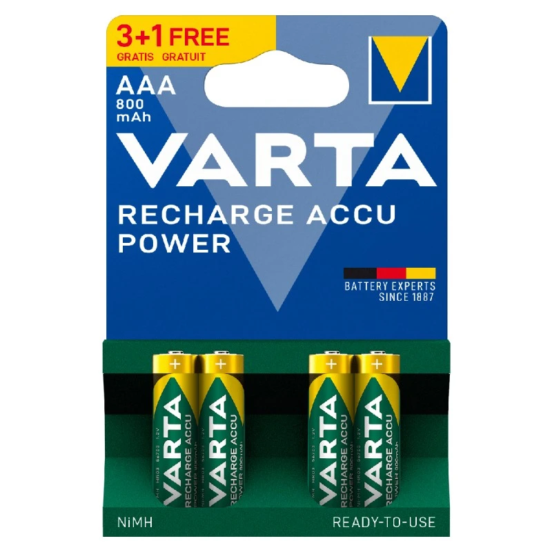 VARTA ACCU NIMH 800MAH AAA X 3+1