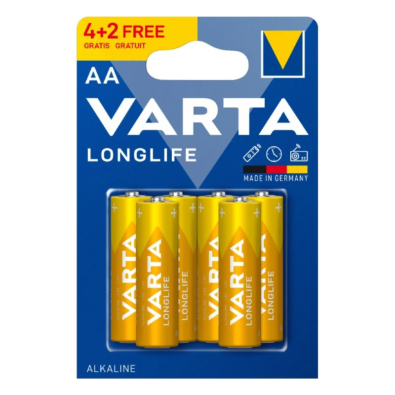 VARTA ALKALINE LONGLIFE AA 1,5V X 4+2