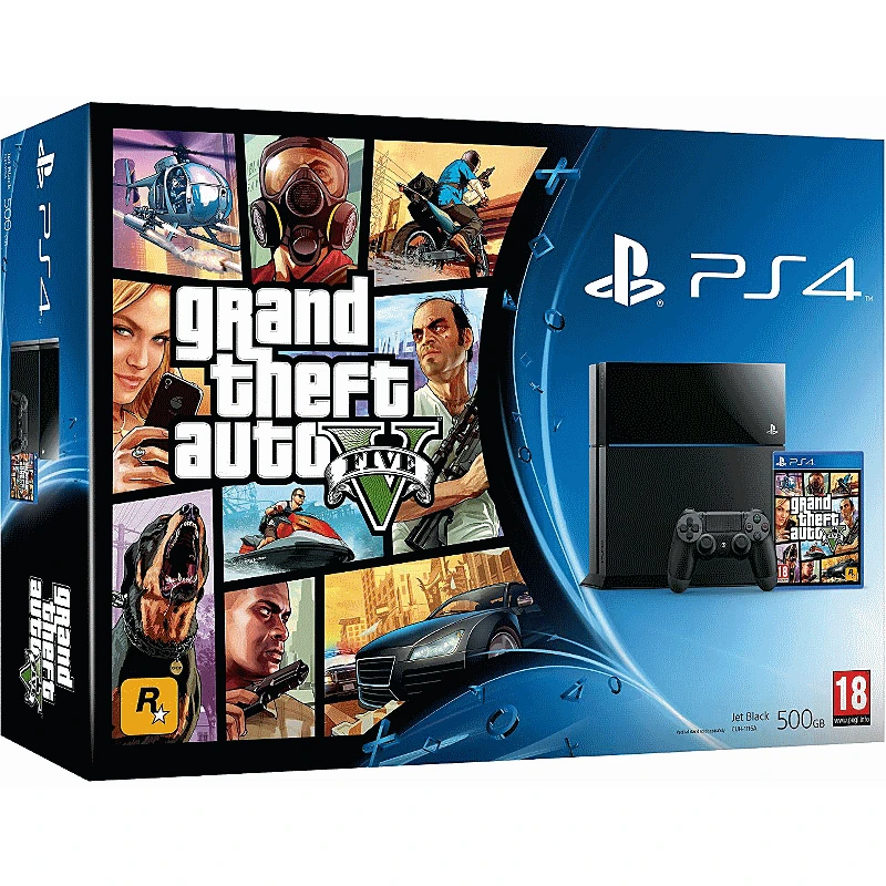PS4 CONSOLE 500GB WHITE+GTA V