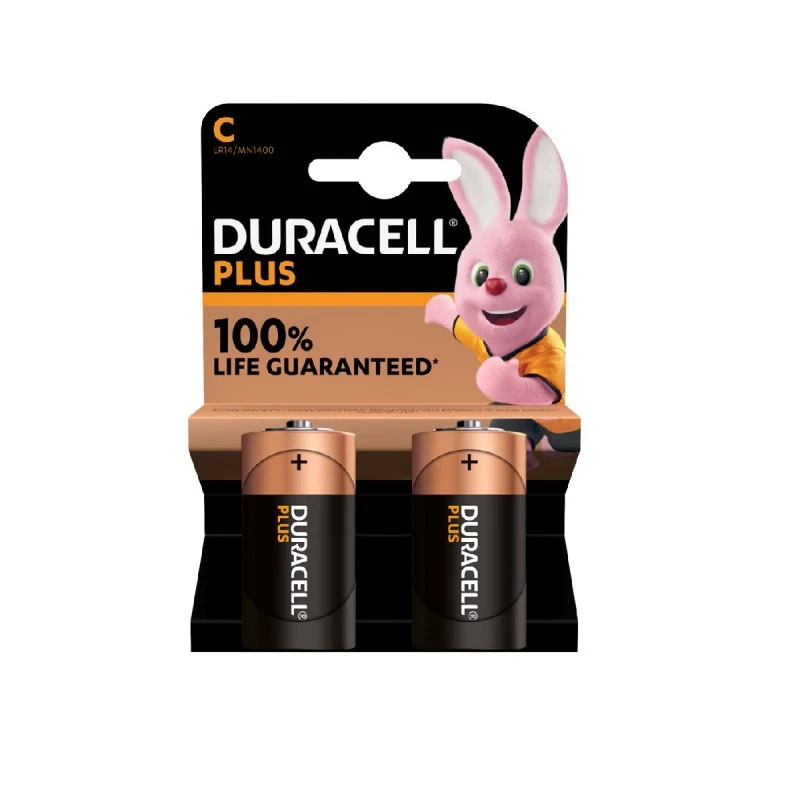 DURACELL ALCALINE PLUS BATTERIES C X2 