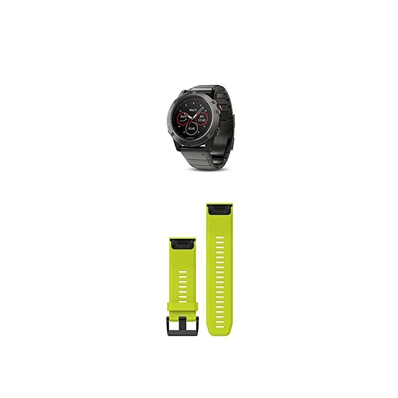 GARMIN FENIX 5X SAPPH.GREEN SILIC.BAND