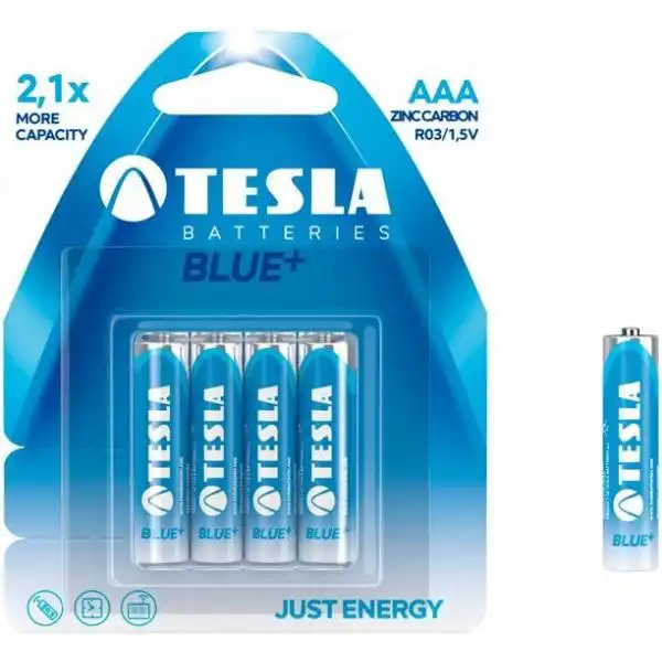 TESLA BLUE+ZINC CARBON AAA 1,5V X 4