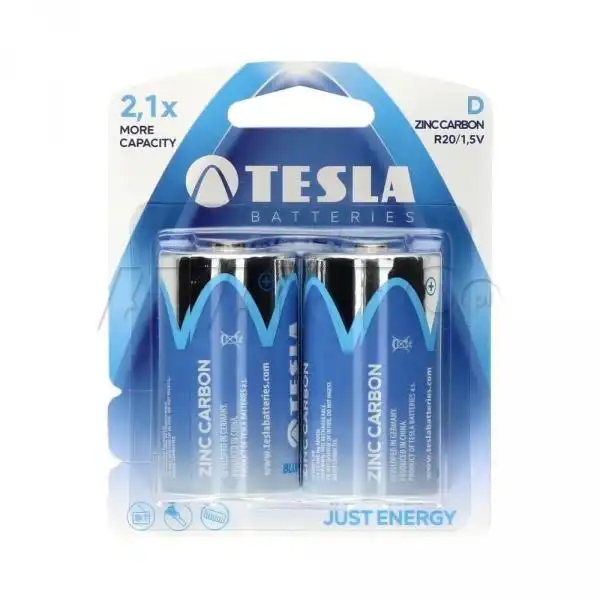 TESLA BLUE +ZINC CARBON D 1,5V X2 