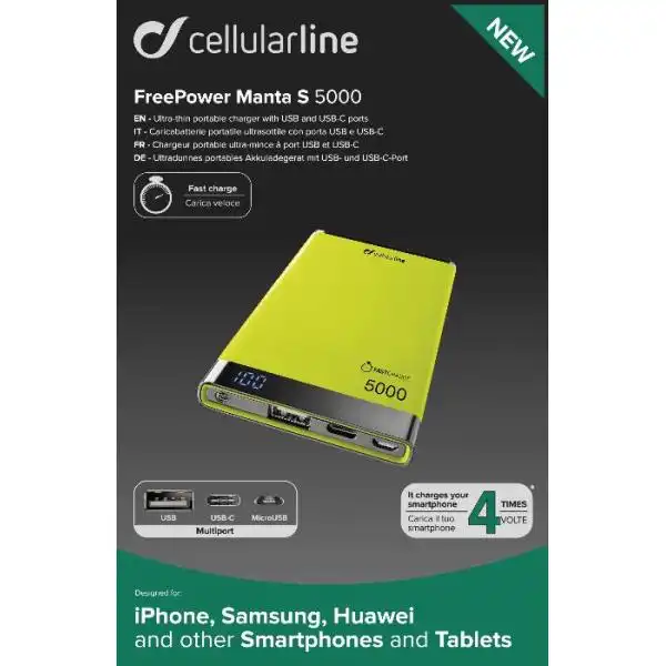 CELLULAR POWER BANK 5000mAh TYPE C GN