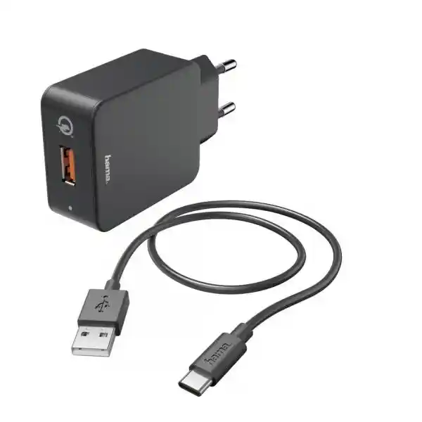 HAMA 183230 WALL CHARGER QC MICRO/TYPE C 3.0A BK