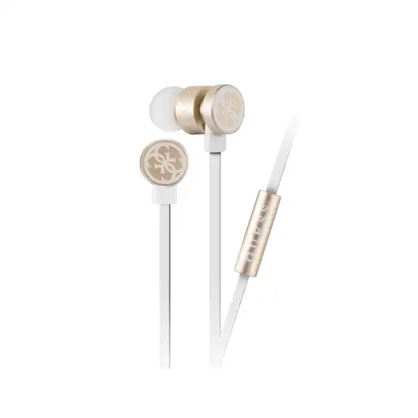 GUESS EARPHONE WIRE WHITE/GOLD