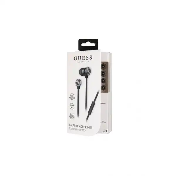 GUESS EARPHONE WIRE BLACK/SILVER