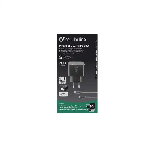 CELLULAR POWER DELIVERY WALL CHARGER + TYPE C CABLE 30W
