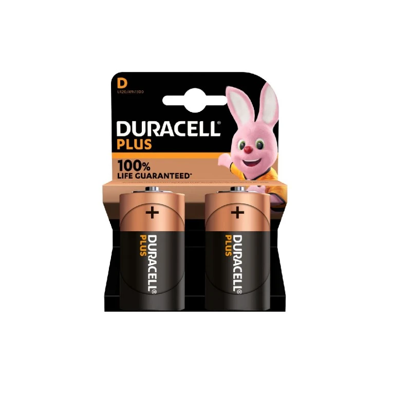 DURACELL ALCALINE PLUS BATTERIES D X2 