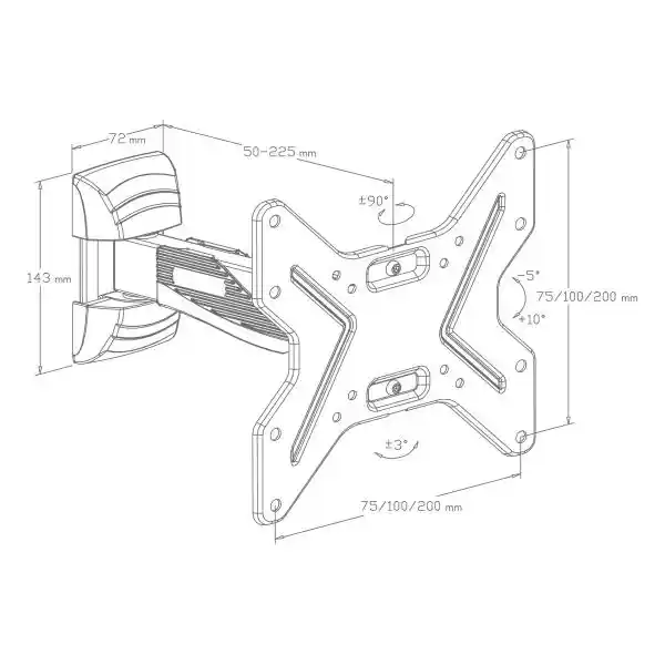 XMART 1743SR1 TV STAND FULL MOTION 43"