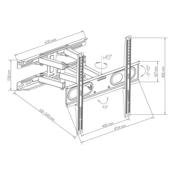 XMART 2665MR4 TV STAND FULL MOTION 65"