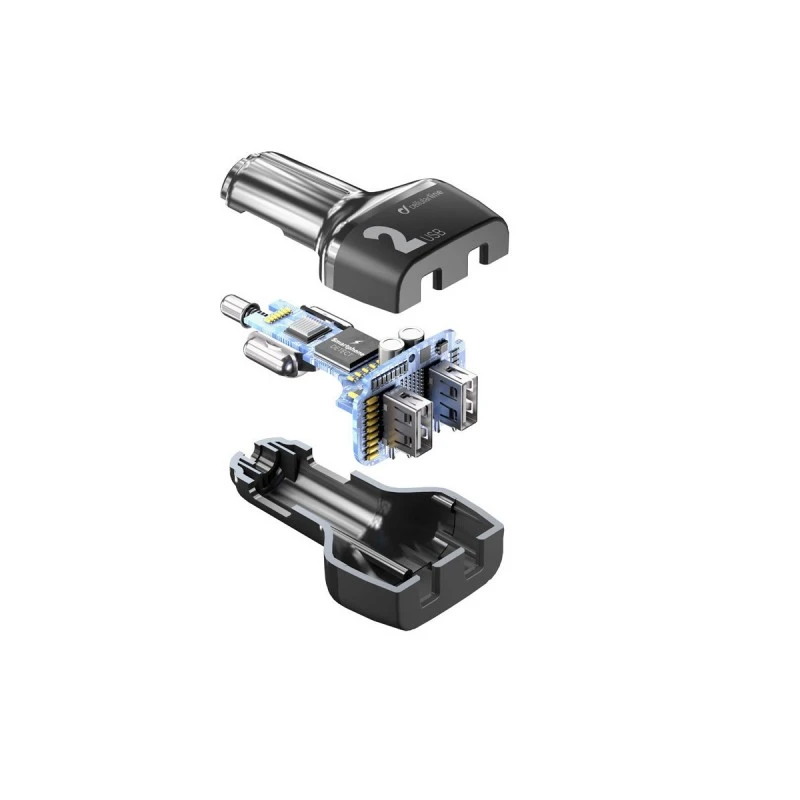 CELLULAR CAR CHARGER 2X12W QUICK CHARGE