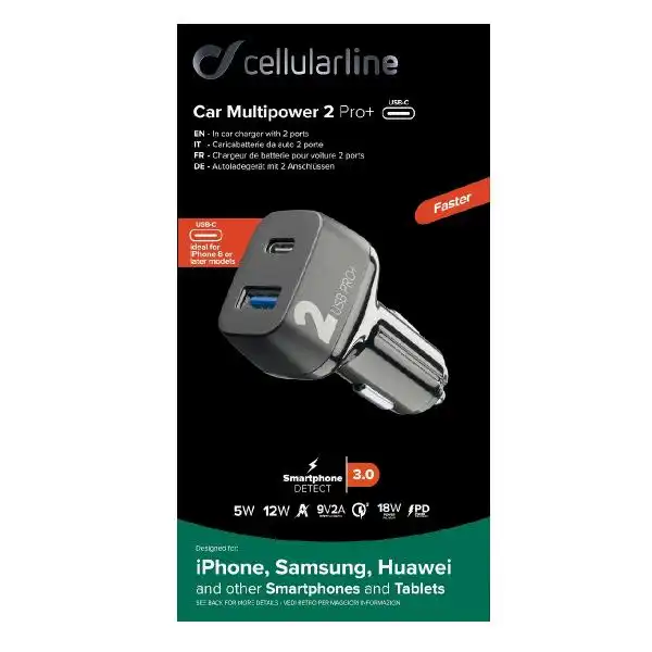CELLULAR CAR POWER DELIVERY 12V 12W/18W