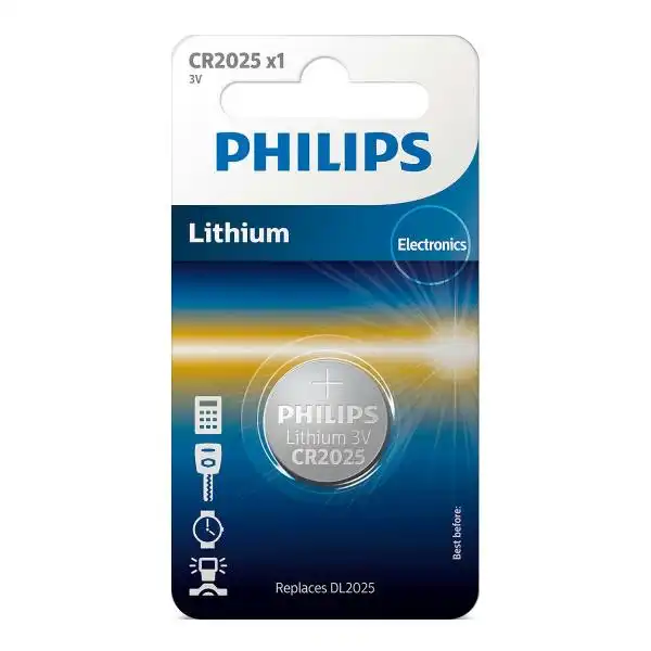 PHILIPS CR2025/01B LITHIUM BUTTON CELL