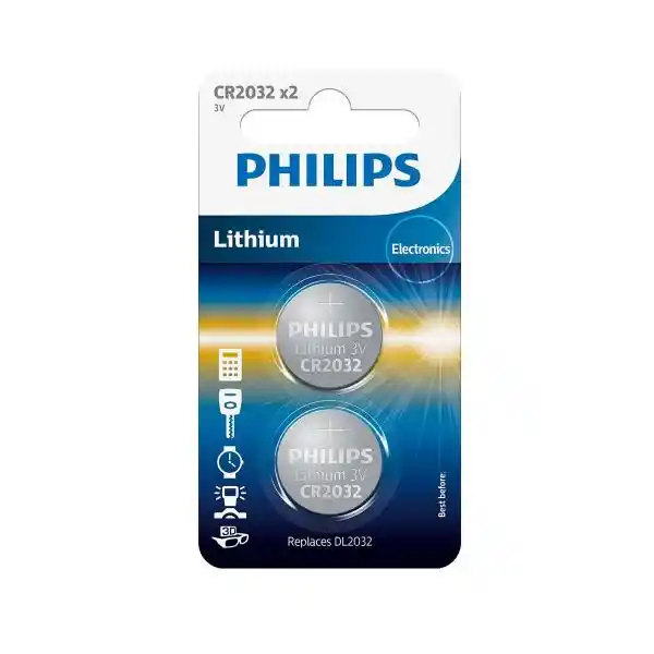 PHILIPS CR2032P2/01B LITHIUM BUTTON CELL