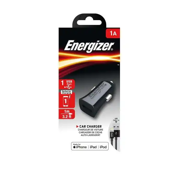 ENERGIZER CAR CHAGER 1USB LIGHTNING CABEL