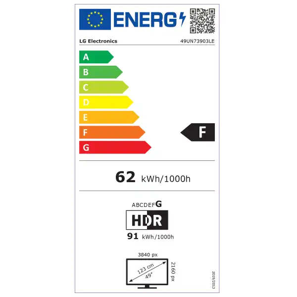LG 49UN73903LE UHD LED SMART TV WHITE