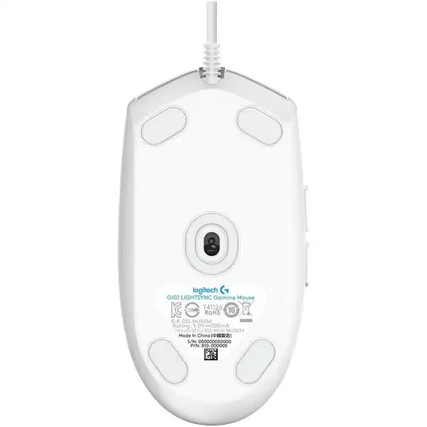LOGITECH 910-005824 G102 LIGHTSYNC MOUSE WHT