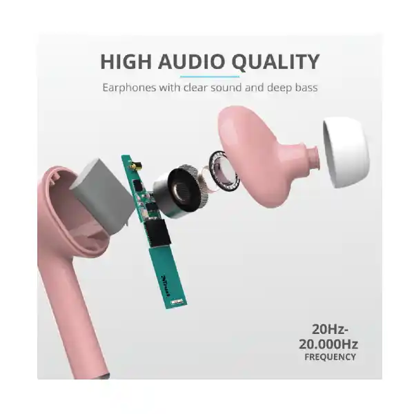 TRUST NIKA TOUCH 23704 TWS BT HEADPHONES PINK