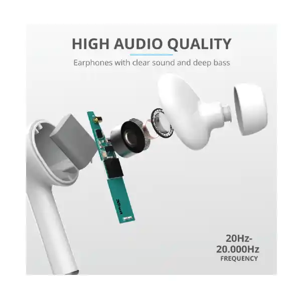 TRUST NIKA TOUCH 23705 TWS BT HEADPHONES WHITE