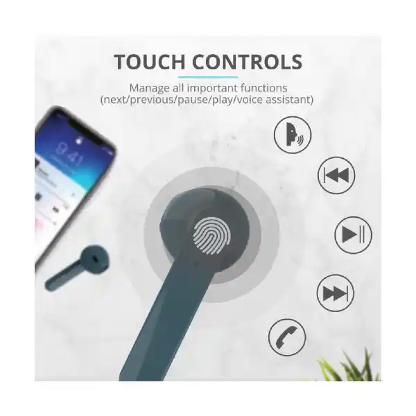 TRUST PRIMO TOUCH 23780 TWS BT HEADPHONES BLUE