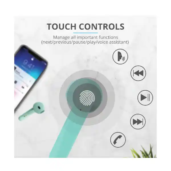 TRUST PRIMO TOUCH 23781 TWS BT HEADPHONES MINT