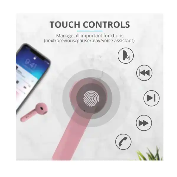TRUST PRIMO TOUCH 23782 TWS BT HEADPHONES PINK