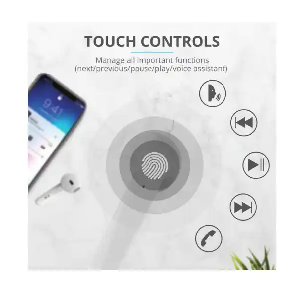 TRUST PRIMO TOUCH 23783 TWS BT HEADPHONES WHITE