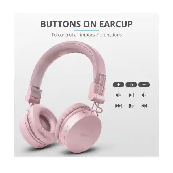 TRUST TONES 23910 BT HEADPHONES PINK