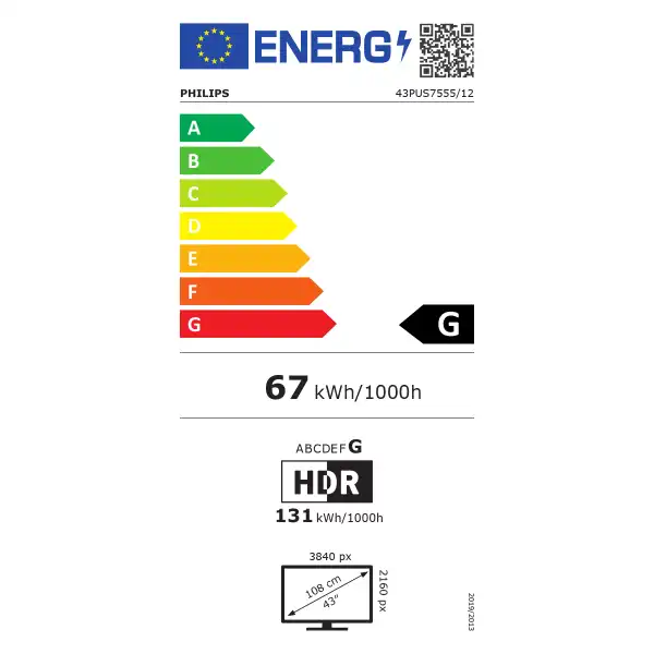 PHILIPS 43PUS7555 UHD LED SMART TV