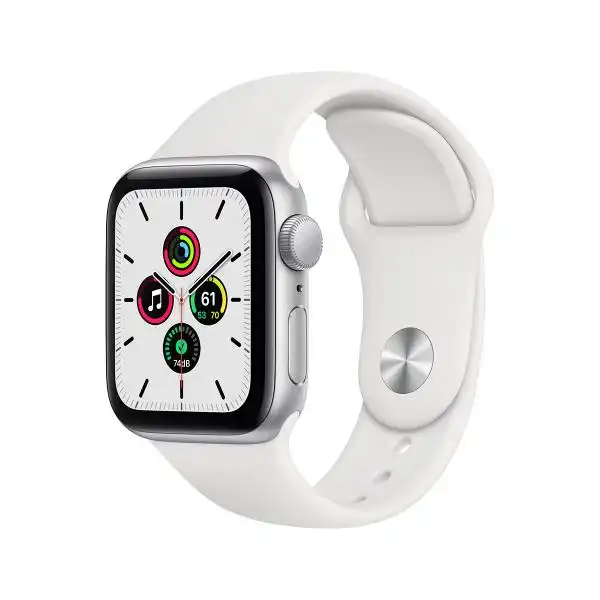 APPLE WATCH SE 40MM SILVER/WHITE SPORT BAND MYDM2BS