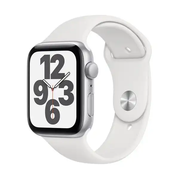 APPLE WATCH SE 44MM SILVER/WHITE SPORT BAND MYDQ2BS