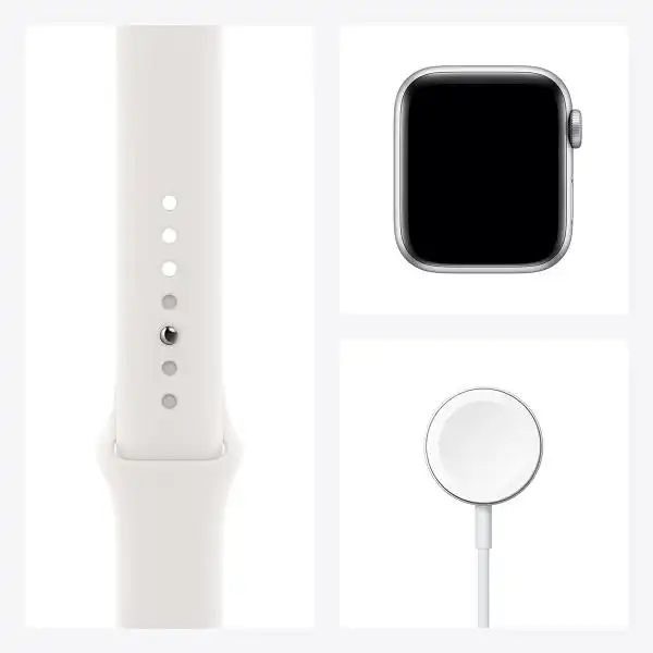 APPLE WATCH 6 40MM SILVER/WHITE SPORT BAND MG283BS