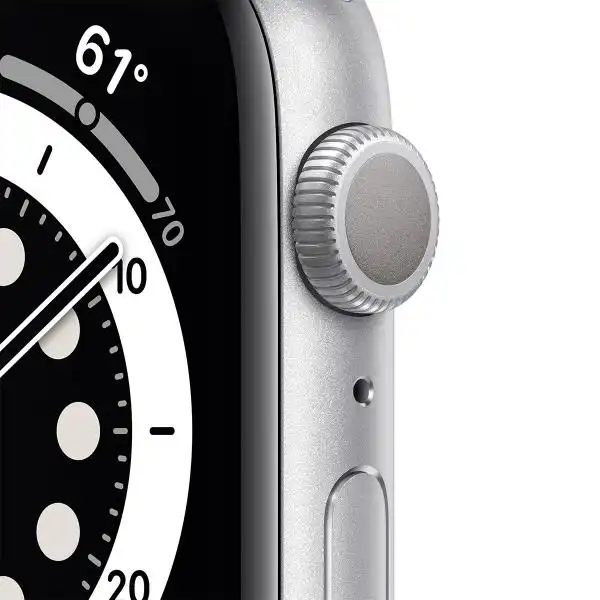 APPLE WATCH 6 44MM SILVER/WHITE SPORT BAND M00D3BS