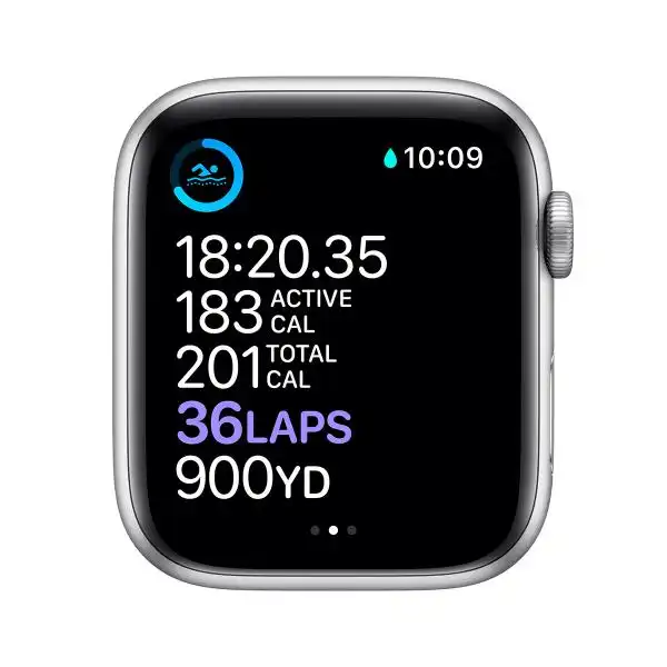 APPLE WATCH 6 44MM SILVER/WHITE SPORT BAND M00D3BS